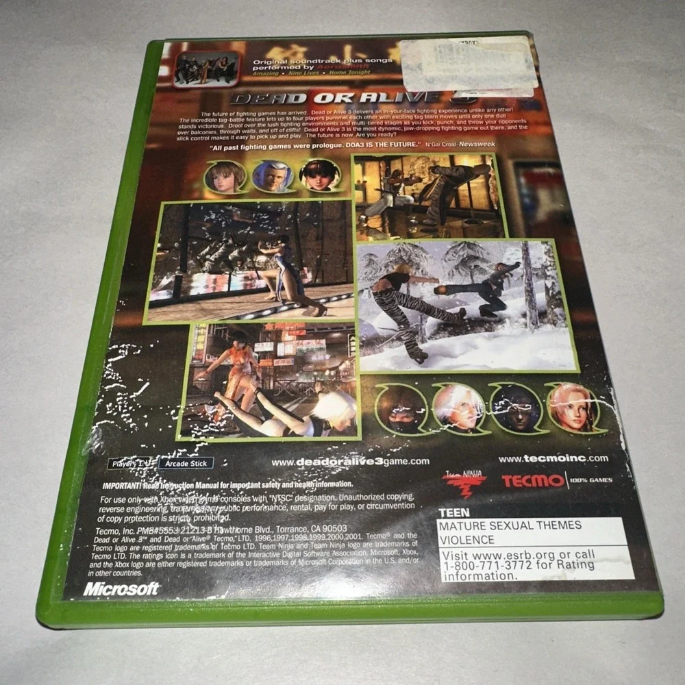 DOA Dead or Alive 3 (Xbox, 2001) CIB Complete W/ Manual + Registration Card